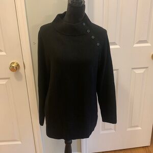 Talbots Black Button Detail Sweater- Size L